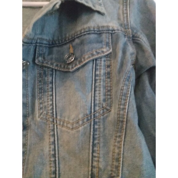 Sharewin Women’s Light Blue Button Front Denim Jean Jacket Size L - Picture 3 of 8